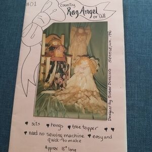 Country Rag Angel Pattern &/or Doll Pattern Doll Making Folk Art Primitive